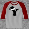 Raglan 3/4 Roundneck Shirt (Gray Body) Thumbnail