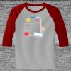 Raglan 3/4 Roundneck Shirt (Gray Body) Thumbnail