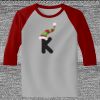 Raglan 3/4 Roundneck Shirt (Gray Body) Thumbnail