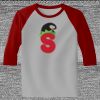 Raglan 3/4 Roundneck Shirt (Gray Body) Thumbnail