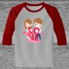 Raglan 3/4 Roundneck Shirt (Gray Body) Thumbnail