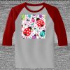 Raglan 3/4 Roundneck Shirt (Gray Body) Thumbnail
