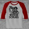 Raglan 3/4 Roundneck Shirt (Gray Body) Thumbnail