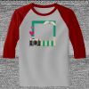 Raglan 3/4 Roundneck Shirt (Gray Body) Thumbnail