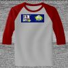 Raglan 3/4 Roundneck Shirt (Gray Body) Thumbnail