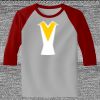 Raglan 3/4 Roundneck Shirt (Gray Body) Thumbnail