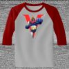 Raglan 3/4 Roundneck Shirt (Gray Body) Thumbnail