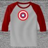 Raglan 3/4 Roundneck Shirt (Gray Body) Thumbnail