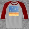 Raglan 3/4 Roundneck Shirt (Gray Body) Thumbnail