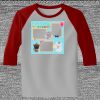 Raglan 3/4 Roundneck Shirt (Gray Body) Thumbnail