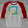 Raglan 3/4 Roundneck Shirt (Gray Body) Thumbnail