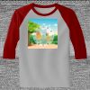Raglan 3/4 Roundneck Shirt (Gray Body) Thumbnail