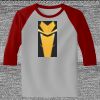 Raglan 3/4 Roundneck Shirt (Gray Body) Thumbnail