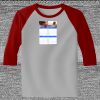 Raglan 3/4 Roundneck Shirt (Gray Body) Thumbnail