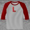 Raglan 3/4 Roundneck Shirt (Gray Body) Thumbnail
