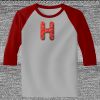 Raglan 3/4 Roundneck Shirt (Gray Body) Thumbnail