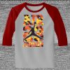 Raglan 3/4 Roundneck Shirt (Gray Body) Thumbnail