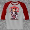Raglan 3/4 Roundneck Shirt (Gray Body) Thumbnail