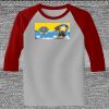 Raglan 3/4 Roundneck Shirt (Gray Body) Thumbnail