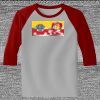 Raglan 3/4 Roundneck Shirt (Gray Body) Thumbnail