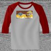 Raglan 3/4 Roundneck Shirt (Gray Body) Thumbnail
