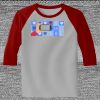 Raglan 3/4 Roundneck Shirt (Gray Body) Thumbnail