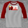 Raglan 3/4 Roundneck Shirt (Gray Body) Thumbnail