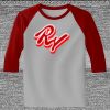 Raglan 3/4 Roundneck Shirt (Gray Body) Thumbnail