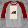 Raglan 3/4 Roundneck Shirt (Gray Body) Thumbnail