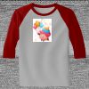Raglan 3/4 Roundneck Shirt (Gray Body) Thumbnail