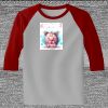 Raglan 3/4 Roundneck Shirt (Gray Body) Thumbnail