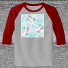 Raglan 3/4 Roundneck Shirt (Gray Body) Thumbnail