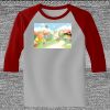 Raglan 3/4 Roundneck Shirt (Gray Body) Thumbnail