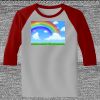Raglan 3/4 Roundneck Shirt (Gray Body) Thumbnail