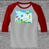 Raglan 3/4 Roundneck Shirt (Gray Body) Thumbnail