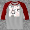 Raglan 3/4 Roundneck Shirt (Gray Body) Thumbnail