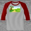 Raglan 3/4 Roundneck Shirt (Gray Body) Thumbnail