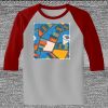 Raglan 3/4 Roundneck Shirt (Gray Body) Thumbnail