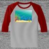 Raglan 3/4 Roundneck Shirt (Gray Body) Thumbnail