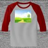 Raglan 3/4 Roundneck Shirt (Gray Body) Thumbnail