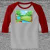 Raglan 3/4 Roundneck Shirt (Gray Body) Thumbnail