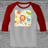 Raglan 3/4 Roundneck Shirt (Gray Body) Thumbnail