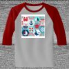 Raglan 3/4 Roundneck Shirt (Gray Body) Thumbnail