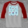 Raglan 3/4 Roundneck Shirt (Gray Body) Thumbnail
