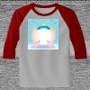 Raglan 3/4 Roundneck Shirt (Gray Body) Thumbnail