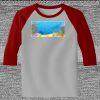 Raglan 3/4 Roundneck Shirt (Gray Body) Thumbnail