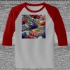 Raglan 3/4 Roundneck Shirt (Gray Body) Thumbnail