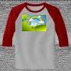 Raglan 3/4 Roundneck Shirt (Gray Body) Thumbnail