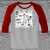 Raglan 3/4 Roundneck Shirt (Gray Body) Thumbnail
