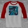 Raglan 3/4 Roundneck Shirt (Gray Body) Thumbnail